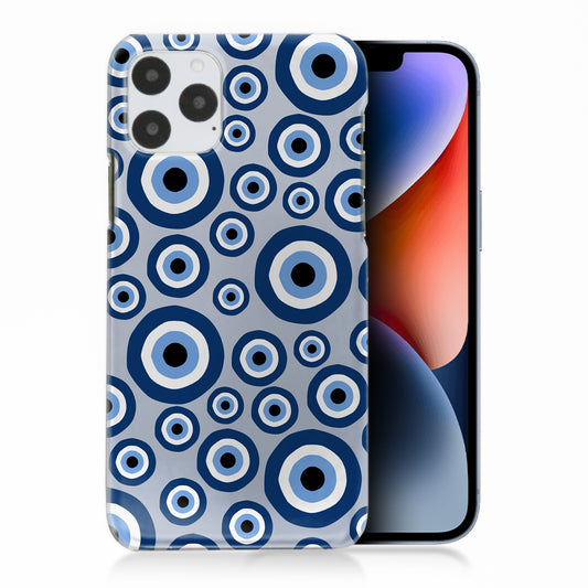 Evil Eyes Phone Case for Apple iPhone - Grey and Blue Evil Eyes Stickerbomb