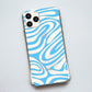 Blue Wavy Swirl iPhone Case