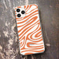 Orange Wavy Swirl iPhone Case