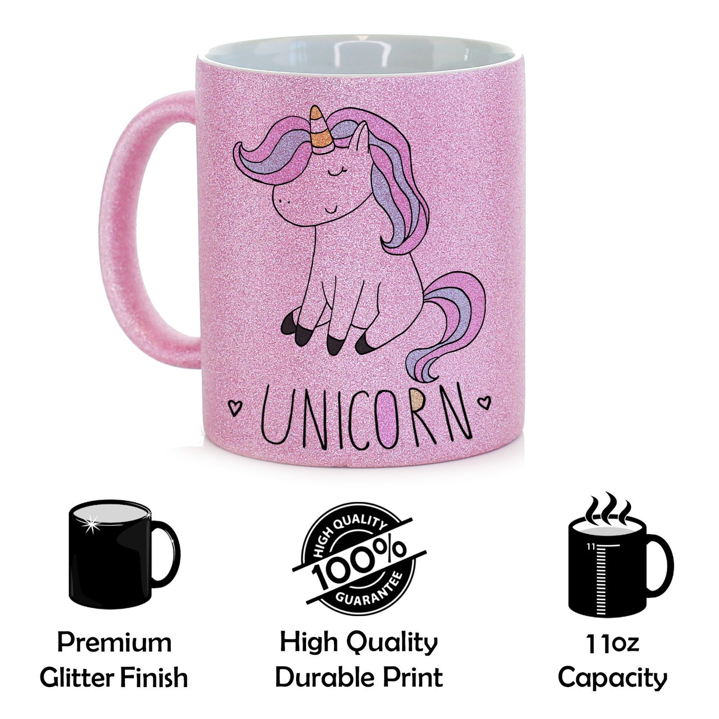 Personalised Glitter Mug - All I Need Is Coffee and My Cat