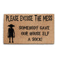Coir Doormat - Funny Elf Excuse The Mess