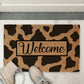 Coir Doormat - Cow Print Welcome