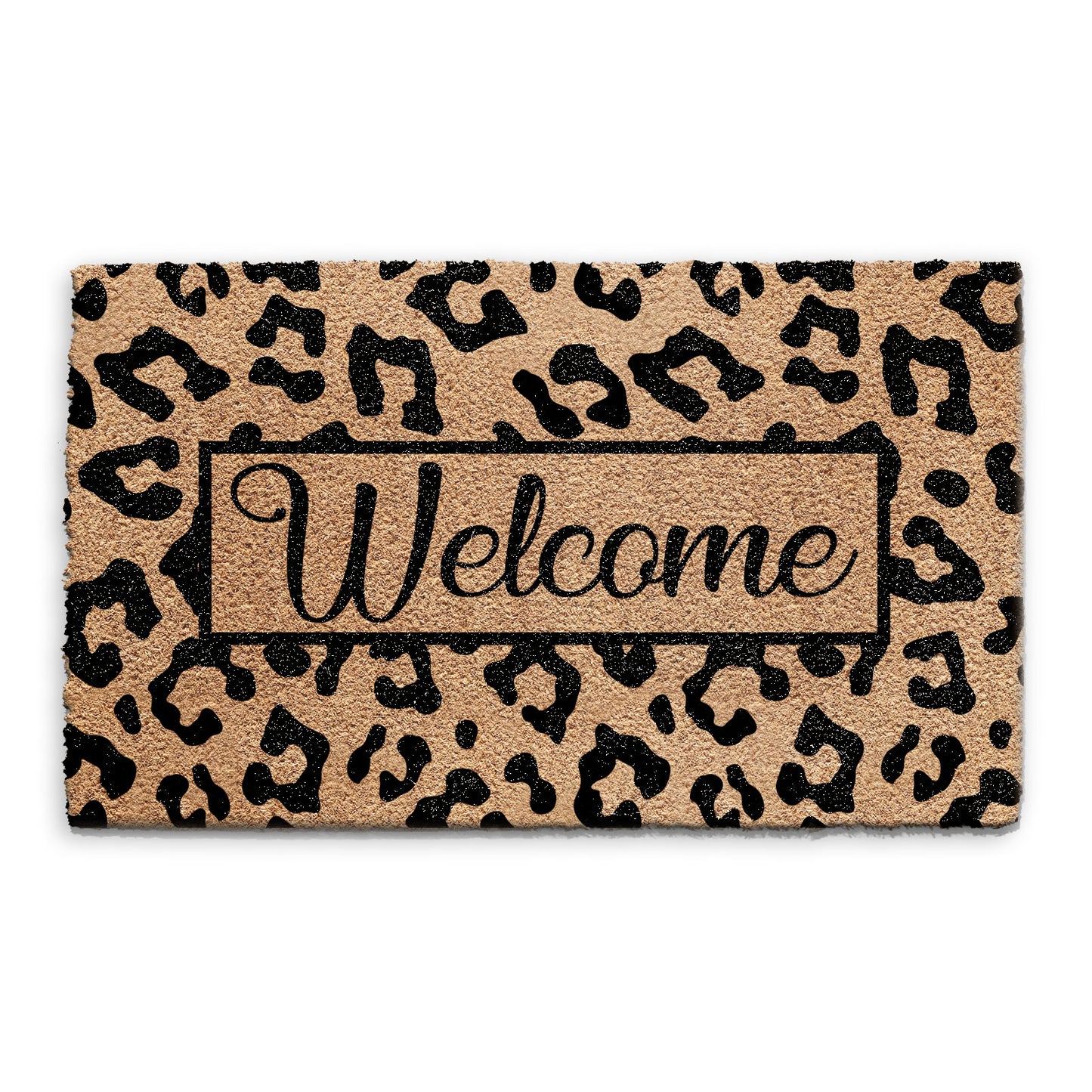 Coir Doormat - Leopard Print Welcome