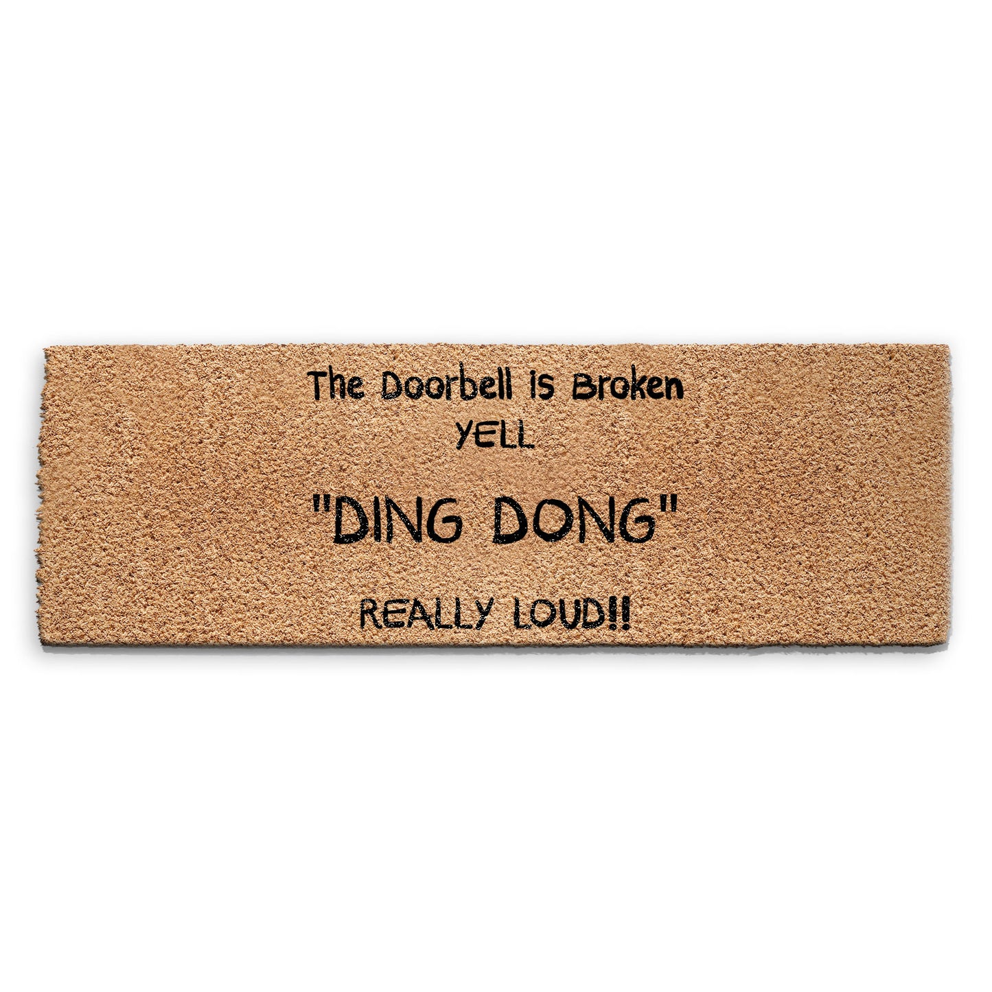 Coir Doormat - Funny Ding Dong Doorbell