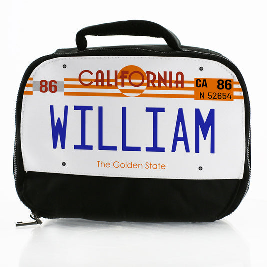 Personalised Lunch Bag with Classic California Licence & Text