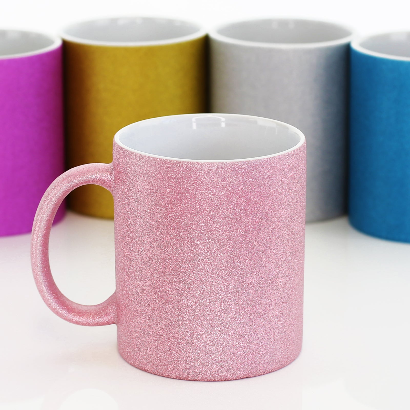 Personalised Glitter Mug - All Things Bright and Brew-tiful
