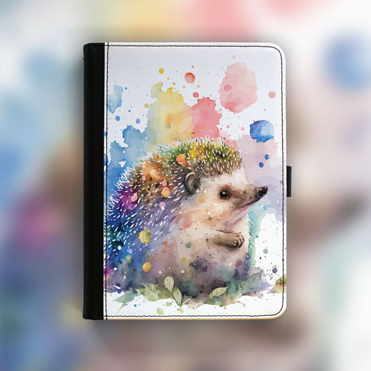 Hedgehog iPad Case - Watercolour Paint Splats