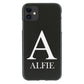 Personalised One Phone Gel Case with Block Monogram Over Classic Text