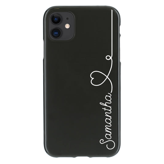 Personalised Motorola Phone Gel Case with Stylish Text and Heart Accented Line