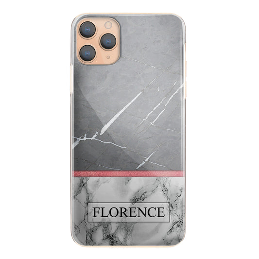 Personalised One Phone Hard Case with Classy Text on Stylish Dual Marble