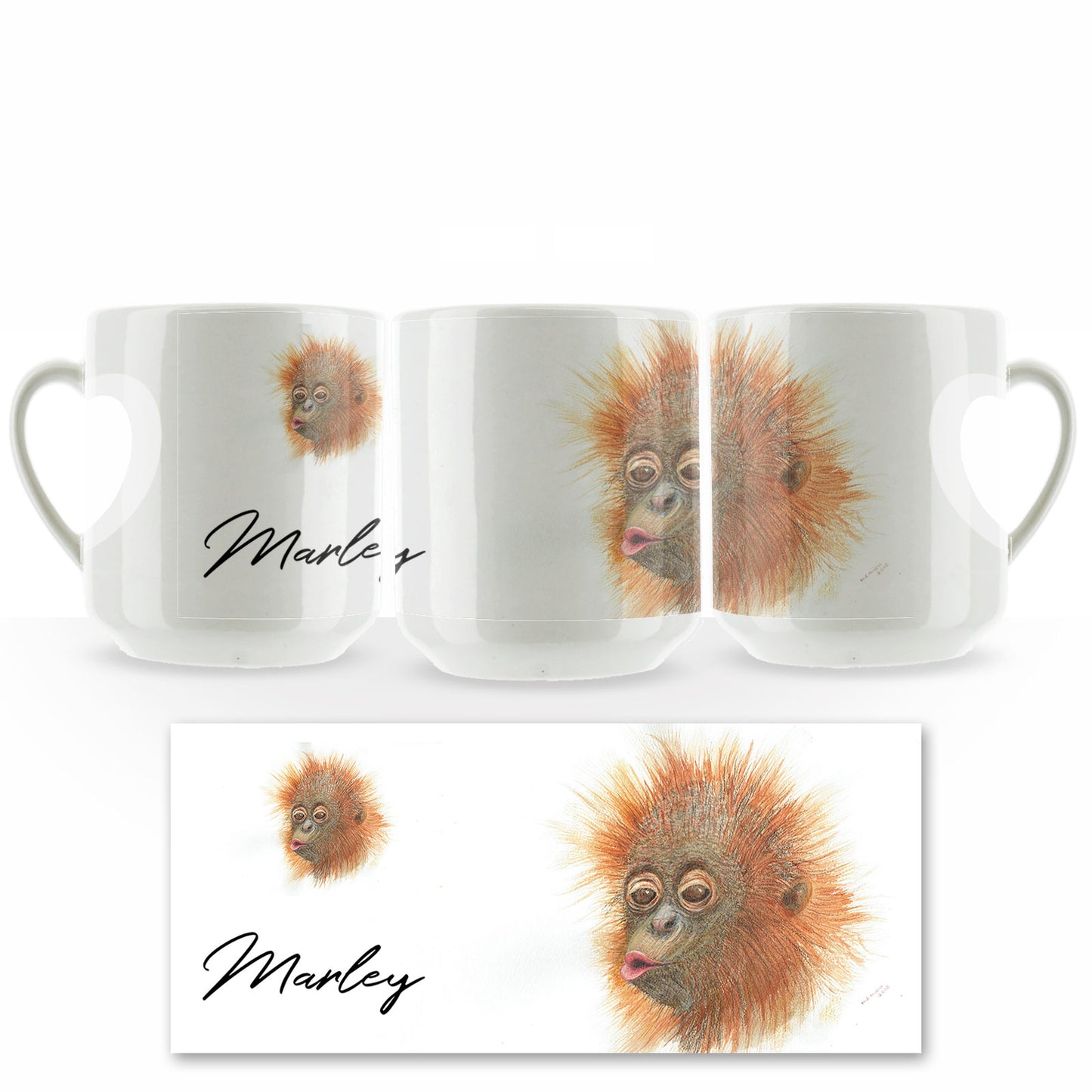 Personalised Mug with Stylish Text and Baby Orangutan