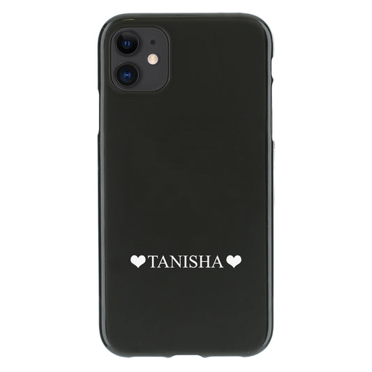Personalised Nokia Phone Gel Case with Classic Text Between White Hearts