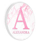 Personalised Wireless Charger with Pink Monogram and Text on Pink Marble