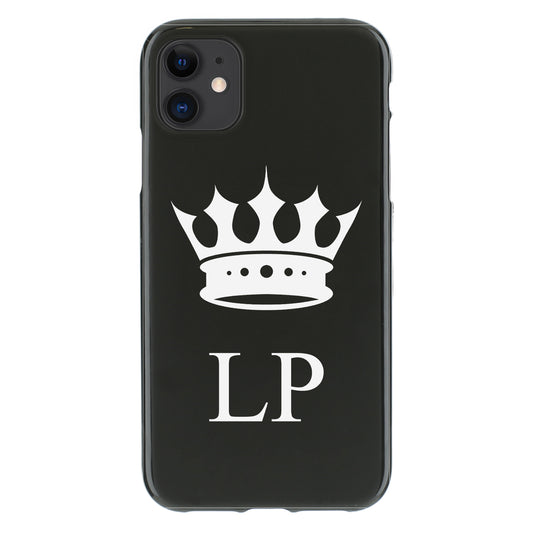 Personalised One Phone Gel Case with Classic Initials Under a Large Crown