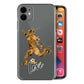 Personalised Apple iPhone Hard Case - Golden Orange Football Star with White Outlined Text
