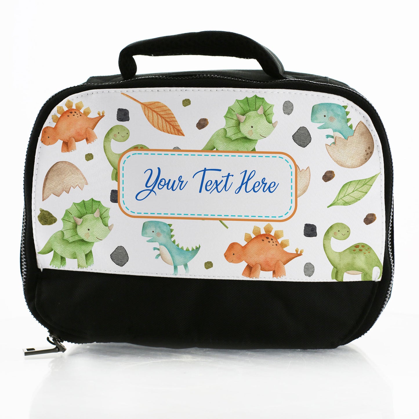 Personalised Lunch Bag with Cute Dinosaurs & Custom Name