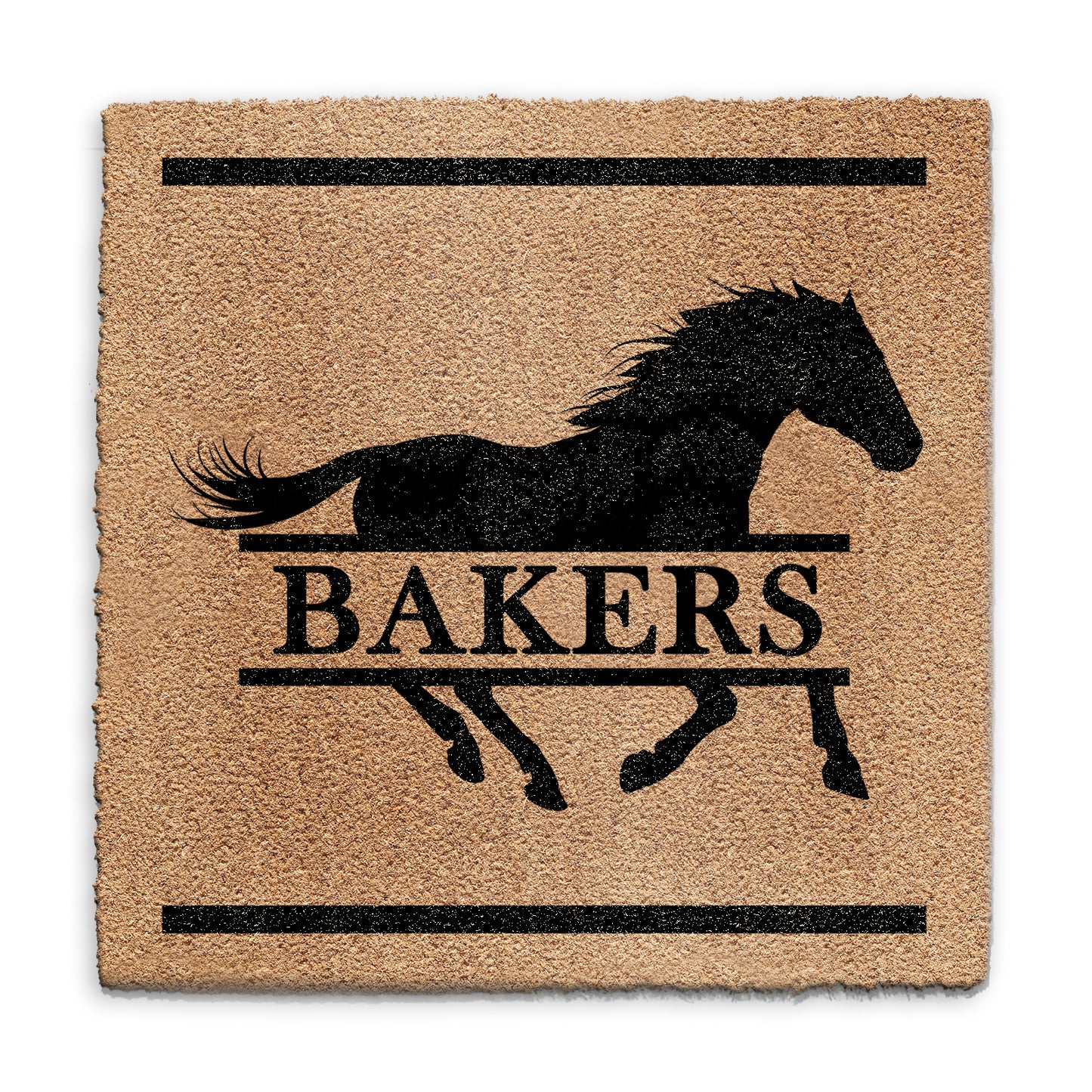 Personalised Doormat with Running Horse and Family Name