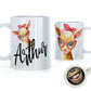 Personalised Brown Goat with Red Sunglasses and Name Mug