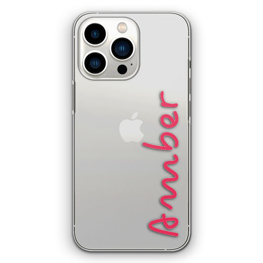 Personalised Apple iPhone Hard Case with Love Summer Name In Pink