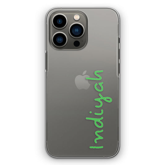 Personalised Apple iPhone Hard Case with Love Summer Name In Green