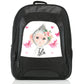 Personalised Large Multifunction Backpack with Monkey Pink Bows and Cute Text