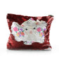 Personalised Sequin Zip Bag with White Lamb Flowers and Cute Text