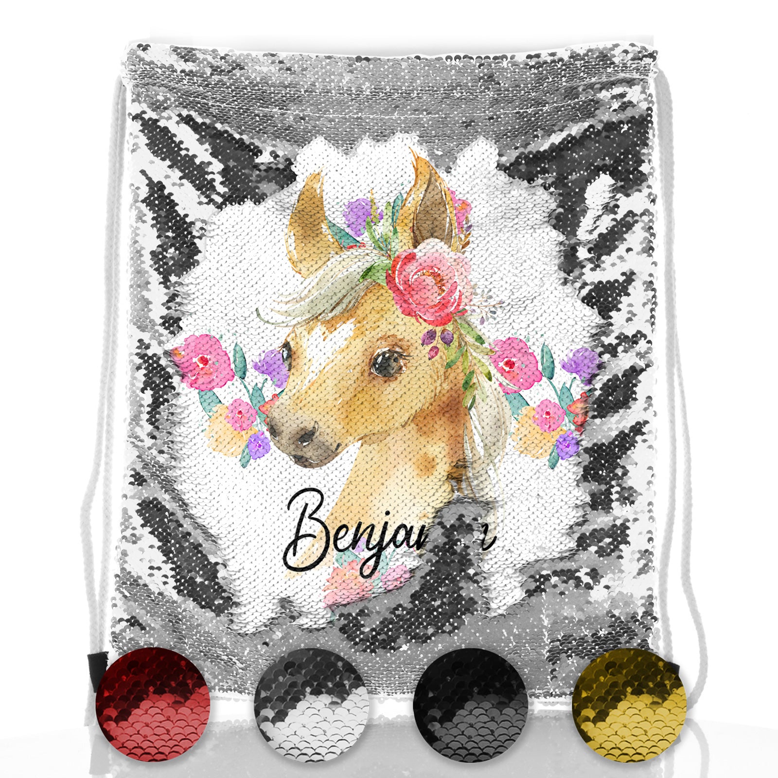 Personalised unicorn best sale sequin drawstring bag