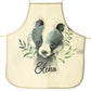 Personalised Canvas Apron with Badger Leaves and Name Design