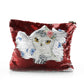 Personalised Sequin Zip Bag with Snow Owl Blue Butterfly and Cute Text