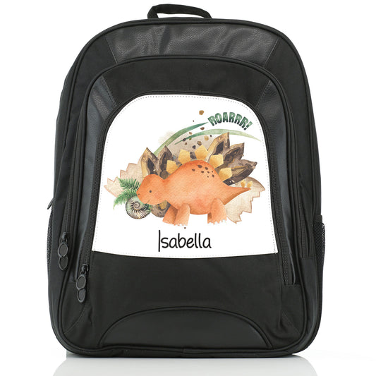 Personalised Rucksack with Name and Shell Stegosaurus