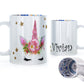 Personalised Mug with Mystical Text and Bewitching Pink Floral Unicorn