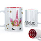 Personalised Mug with Mystical Text and Bewitching Pink Floral Unicorn