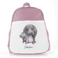 Personalised School Bag with Welcoming Text and Embracing Mum and Baby Hippos
