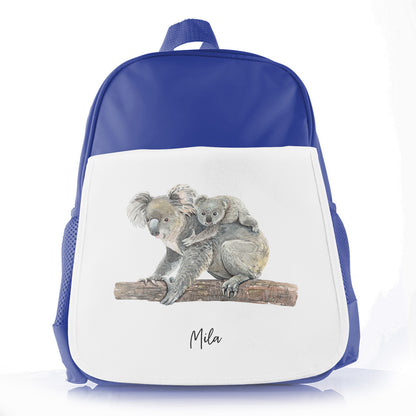 Personalised School Bag with Welcoming Text and Embracing Mum and Baby Koalas