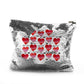 Personalised Sequin Zip Bag with Stylish Text and Arrow Love Hearts Print