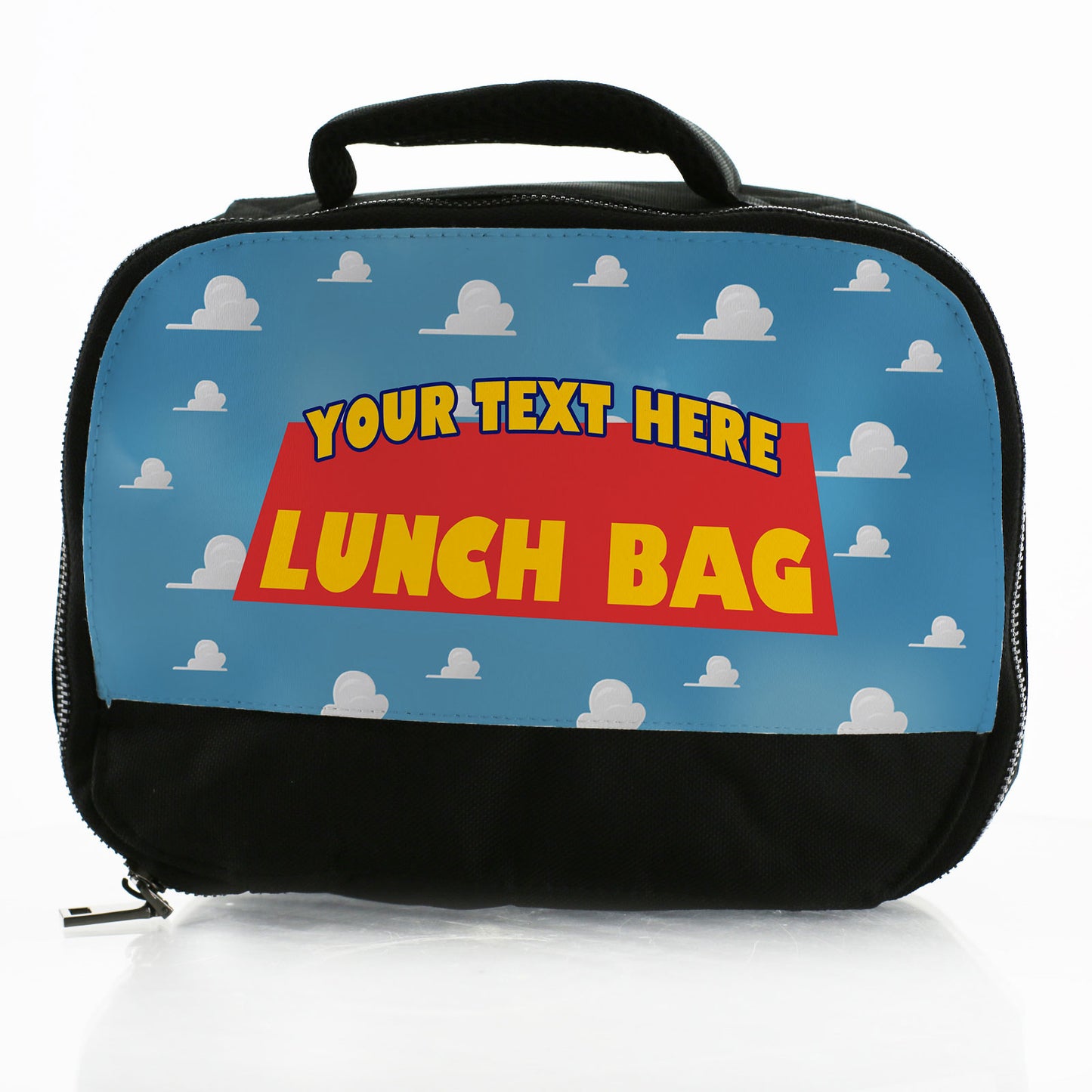 Personalised Lunch Bag with Blue Cloud Box with Custom Name