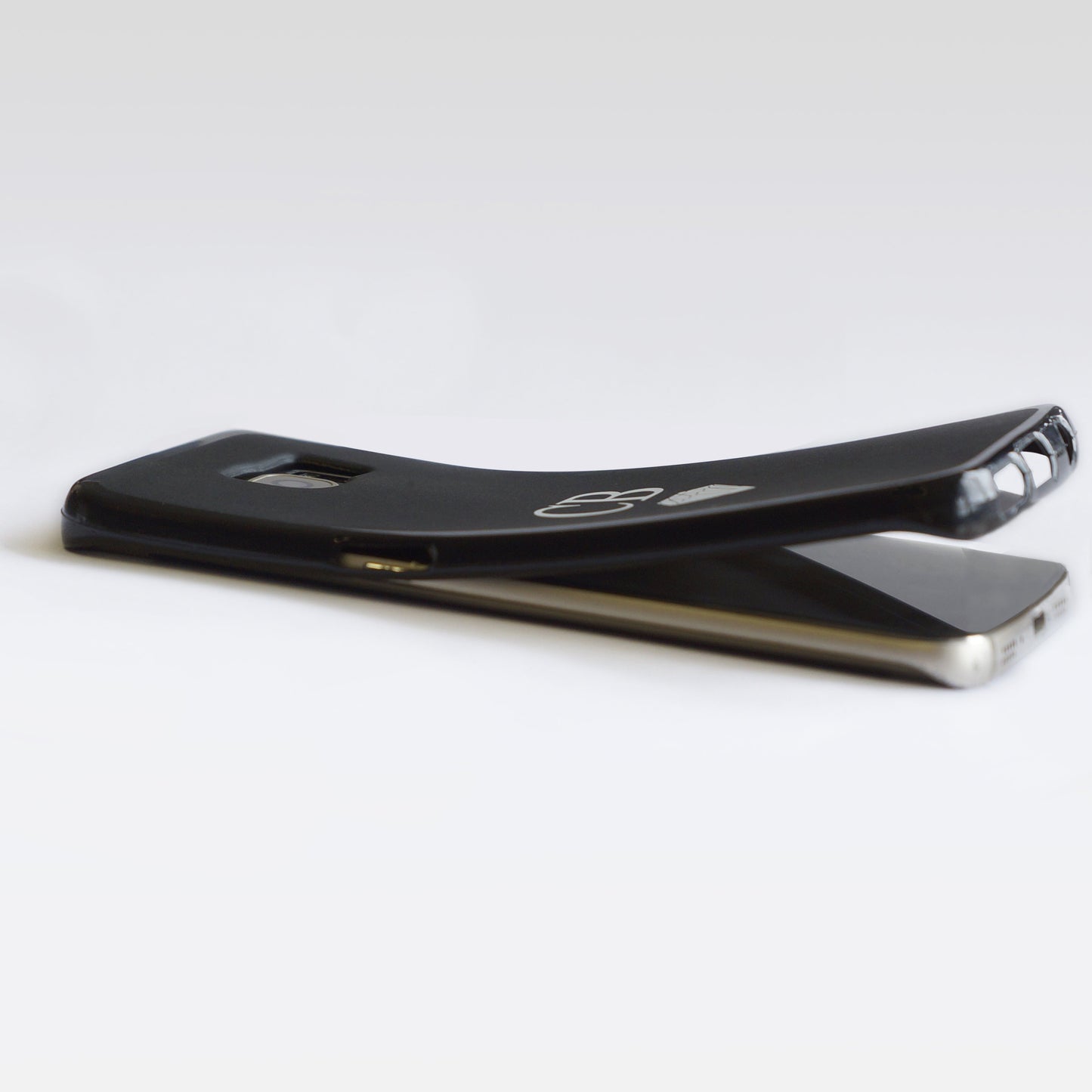 Personalised Motorola Phone Gel Case with Classic Initials Under Brush Stroke Heart