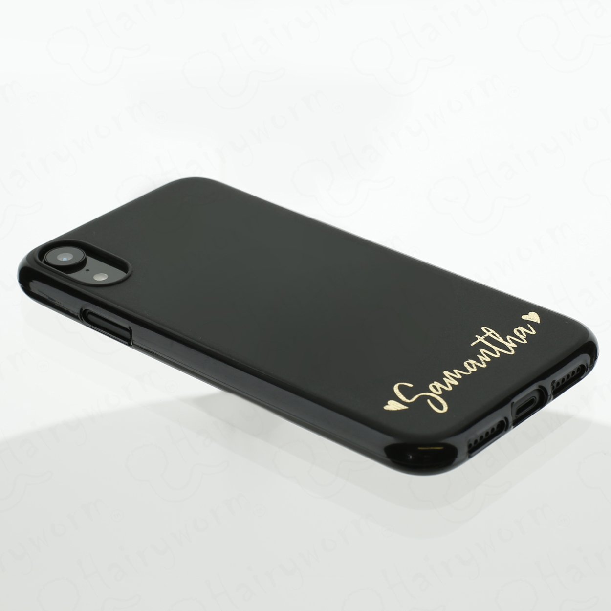 Personalised Apple iPhone Gel Case with Stylish Text and Heart Accented Line