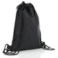 Personalised Hippo Rain Print and Name Black Drawstring Backpack