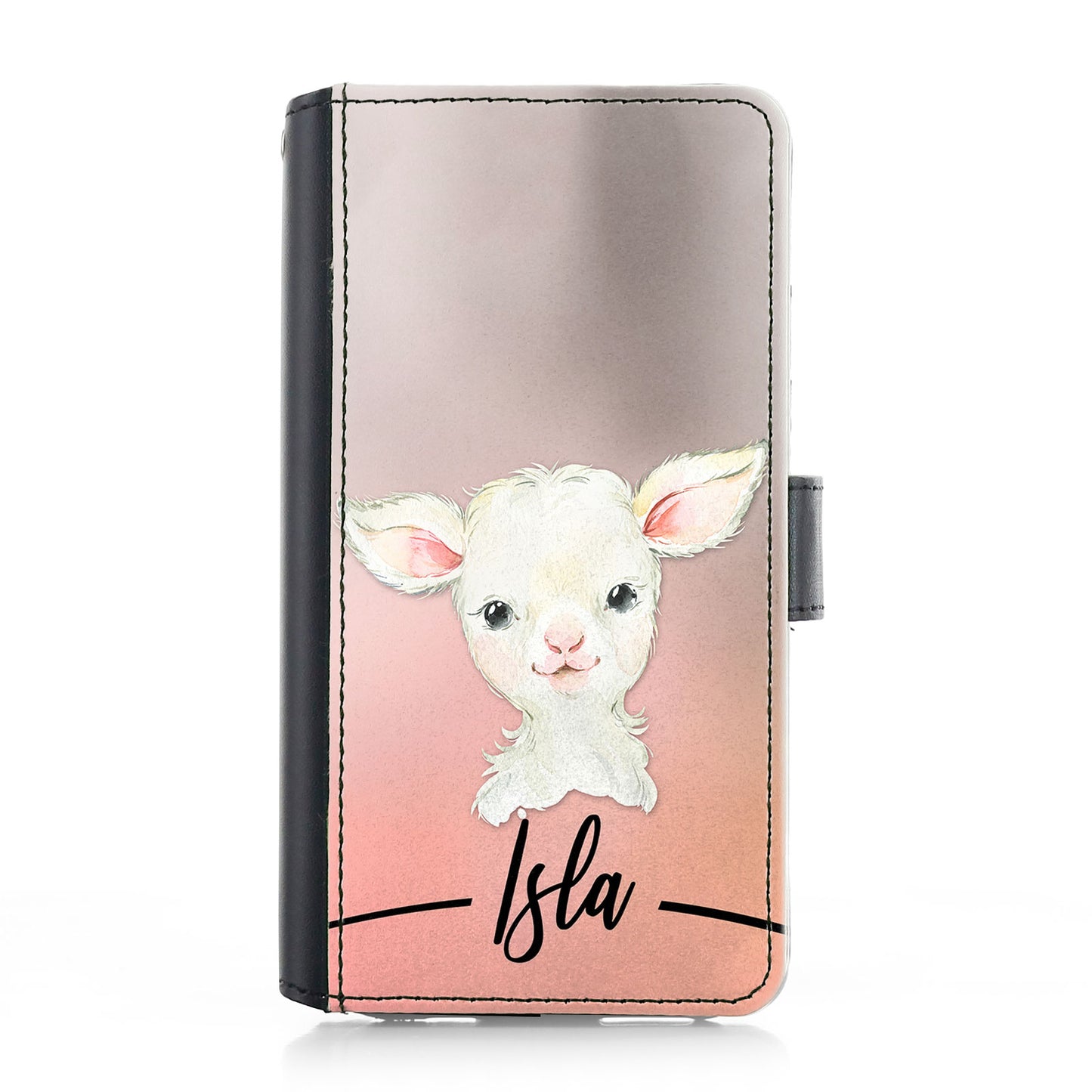 Personalised Google Leather Case - Baby Lamb and Name