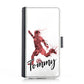 Personalised Samsung Leather Case - Red Footballer and Name