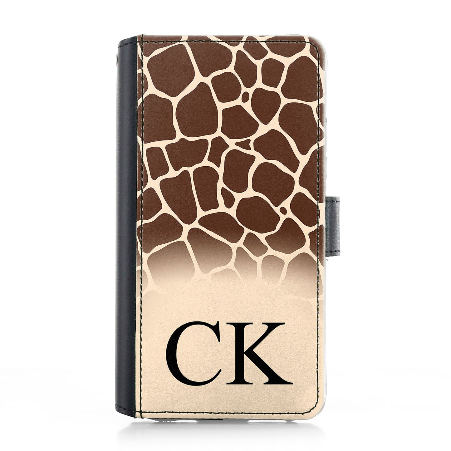 Personalised iPhone Leather Case - Giraffe Skin and Initial