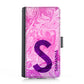 Personalised Google Leather Case - Pink/Purple Swirl and Initial/Name