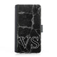 Personalised Samsung Leather Case - Black Marble Monogram