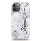 Personalised Magsafe iPhone Case - Grey Check Marble and Side Name
