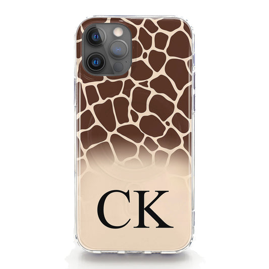 Personalised Magsafe iPhone Case - Giraffe Skin and Initial
