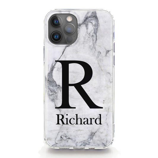 Personalised Magsafe iPhone Case - Black Monogram and Name