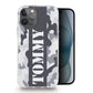 Personalised Magsafe iPhone Case - Grey Camo and Name