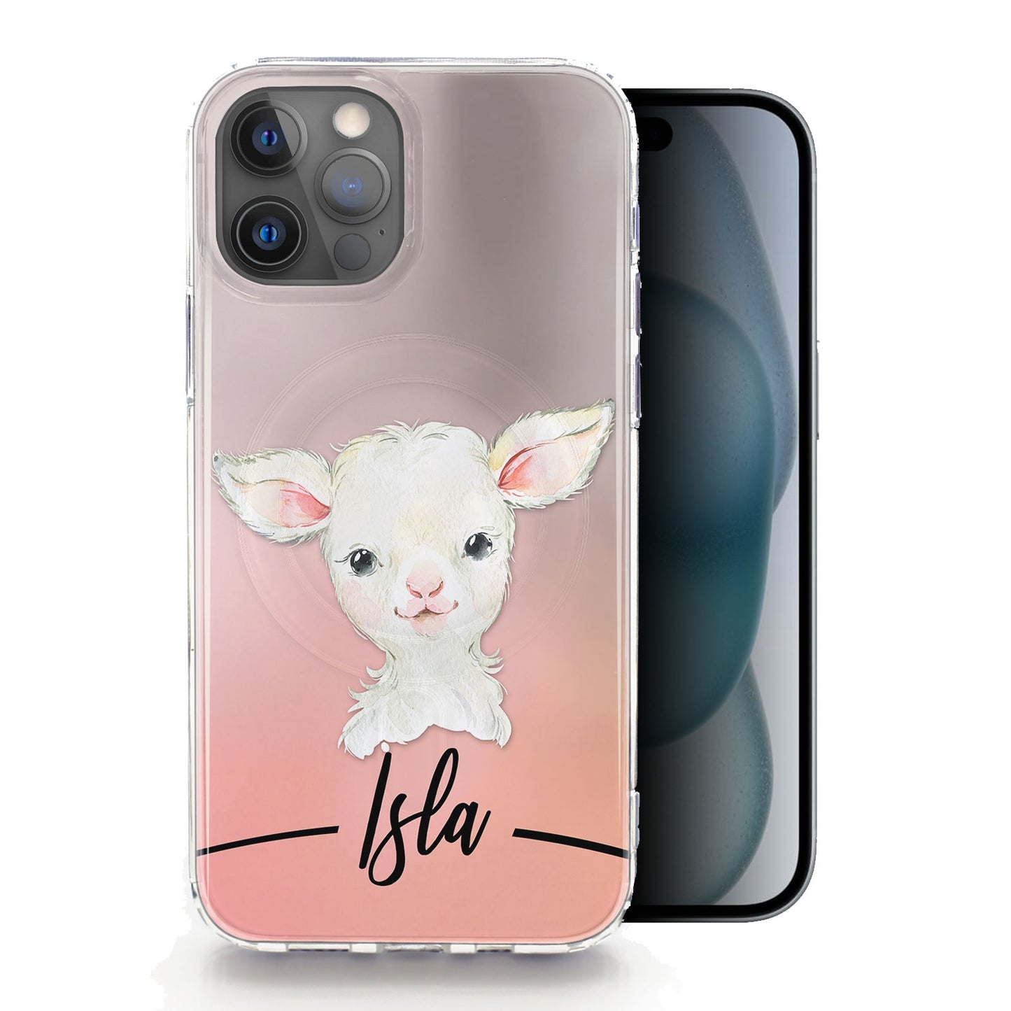 Personalised Magsafe iPhone Case - Baby Lamb and Name