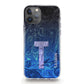 Personalised Magsafe iPhone Case - Blue/Black Swirl and Initial/Name